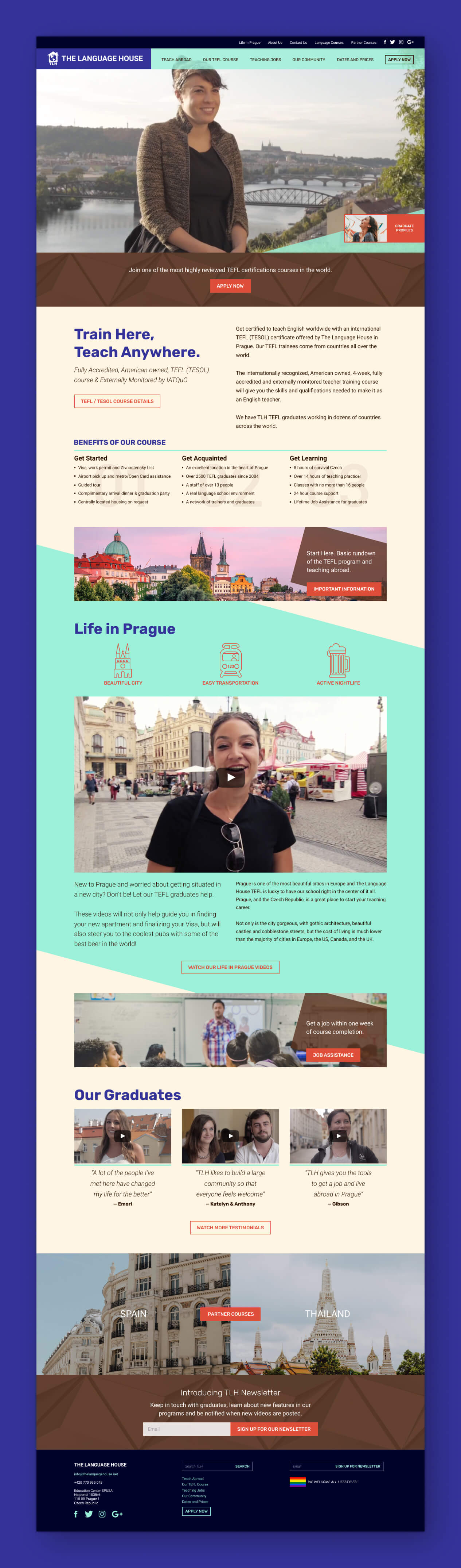 The Language House homepage desktop