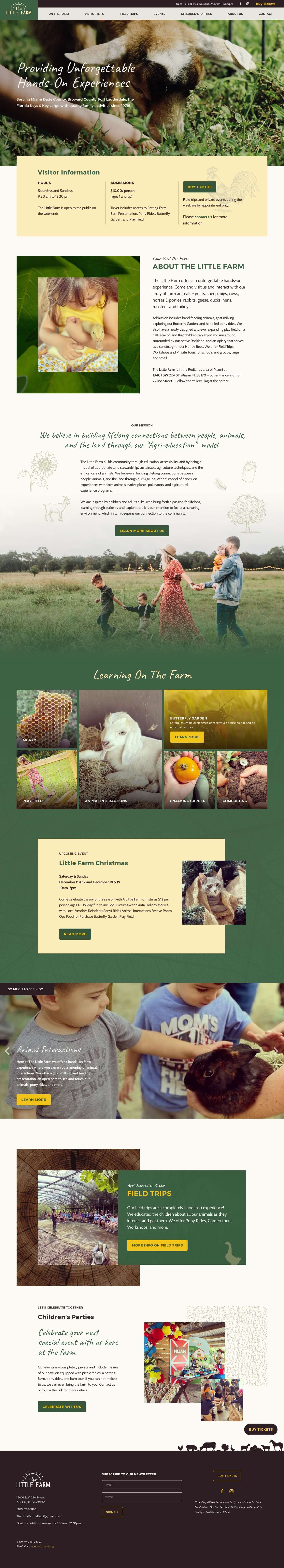 The Little Farm Miami homepage desktop