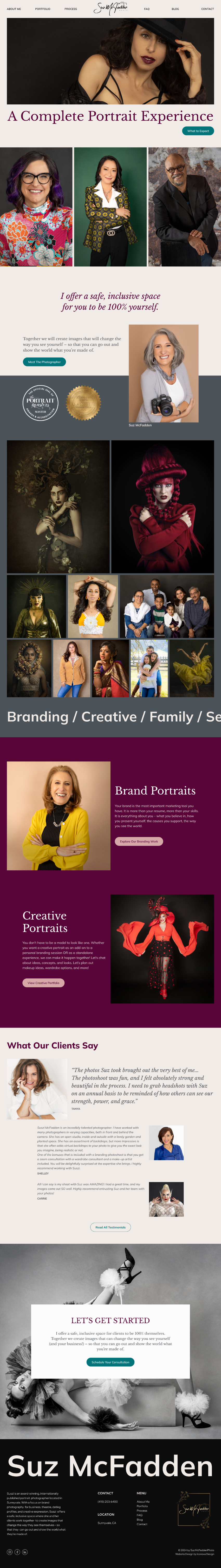 Suz McFadden Photo homepage desktop
